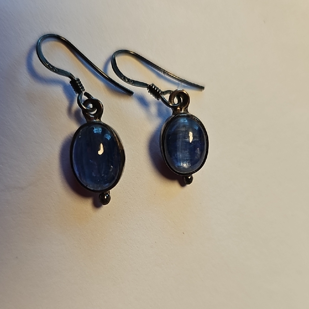 Nice Kyanite Earrings In Sterling